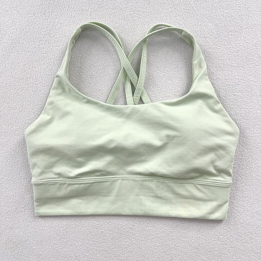 Lululemon Energy Longline Bra Medium Support B–D Cups Kohlrabi Green Strappy 6